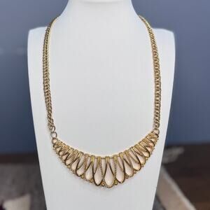 Vintage Avon Gold tone Openwork Rope Loops Chain Bib Collar Necklace